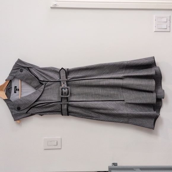 le chateau Dresses & Skirts - Vintage Y2K Le Chateau Charcoal Belted Midi Dress Size Small